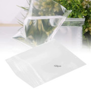 /EA/100 st Snackförvaringspåsar Transparenta läckagesäkra Tjocka Klar Zip PE-förseglade påsar för hemmabruk