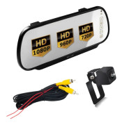 Bilmonitor helspegel AHD LCD 7 FULLHD + Kamera metallhölje AHD720P under registreringsskylten