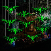 10 st Lysande Halloween Fladdermusdekor, Självlysande Hängande Väggdekaler, Vattentät PVC Inomhus Utomhus Läskiga Gård Träddekorationer