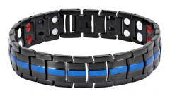 /EA/Magnetarmband för män, lindring av trötthet, minskad smärta, hälsovård, magnetiskt armband (svart blått)