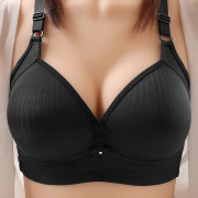 BH i Större Storlek Utan Stålbygel Tunn BH Push Up Lyft Bralette Toppar svart black XL 42/95BC