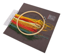 DIY Blomsterbroderi Kit Korsstygn Oavslutat Hantverk med 20cm Båge för Nybörjare Heminredning Typ 4