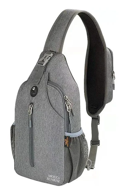 /EA/Crossbody Sling Ryggsäck Slingväska Resa Vandring Bröstväska Dagryggsäck (Mörkgrå)