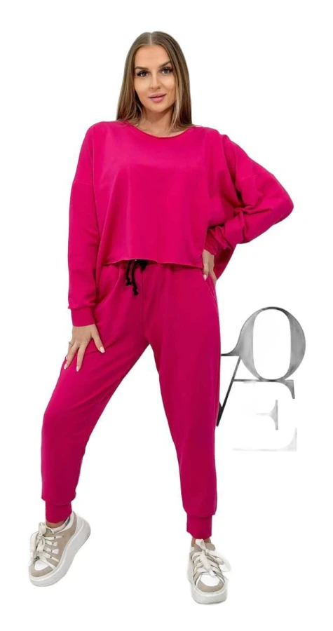 2-delat set: sweatshirt + fuchsia byxor