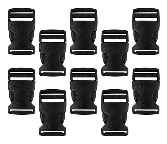 Spänne för remmar, snabb sidolåsning POM-material justerbara clips för 2,5 cm band, ingen sömnad krävs kraftiga spännen för ryggsäck hundhalsband