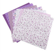 /EA/7st 25*25 cm Bomullstyg DIY Blandade Rutor Förklippt Sängkläder Kit Quarters Bundle Lila Prick