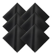 Mikrofiberduk för rengöring av glasögon, 6-pack (15 x 15 cm), Svart