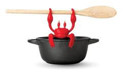 /EA/Silikon Skedstöd - Köksredskap - Värmebeständigt, Roliga Köksgåvor, - Halkfritt Skedhållare (Röd Krabba)