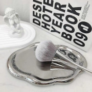 Nageldamm Rengöringsborste Stort Huvud för Manikyr Rouge Puder Mak Silver onesize
