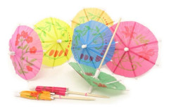 RYI-CDQ 150 st Olika Färger Pappersparasoll Cocktailpinnar Cupcake Toppers för Hawaiiansk Fest
