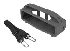 /EA/Silikonskyddsfodral för SoundLink Mini/Mini II Bluetooth-högtalare, bärväska med axelrem grå