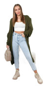 Lång khaki cardigan tröja