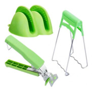/EA/Pt 3 Delar Anti-Skållningsset Köksredskap Värmebeständig Matlagningssilikon Pad Gripper Clip