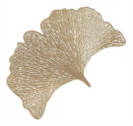/EA/Set med 4 PVC-isolerade bordstabletter Bronzing Ginkgo Leaf Tray Mat F