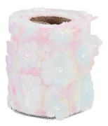 /EA/Blommor Tyllrullar 8cm 10yd Utsökt Ljus Vacker DIY Flexibel Bred Användning Tyllrulle Spole Tyg Gradient Rosa Gul