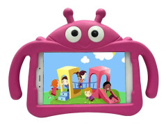 /EA/Kid Ladybug Fodral för Samsung Galaxy Tab A 8 T290 T295 2019, Ställ Kraftigt Stötsäkert skydd, hållbart Rosrött