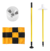 /EA/Golf flaggstång Bärbar 3 fot Golf flaggstång Flagg hål Cup Set 2 sektionsdesign för inomhus utomhus Gult och svart rutnät