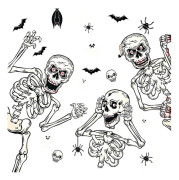 /EA/Halloween fönsterdekaler med skelett, festtillbehör