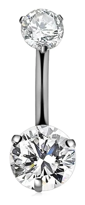 /EA/14G Massiv Titan CZ Navelringar Belly Navelringar 6mm 10mm Rou