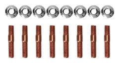 M8 1.25 Gängade Turboskruvar Kit - 8mm Högtrycksbeständiga Avgasgrenrör Skruv Bult Mutter Hårdvara (8st)