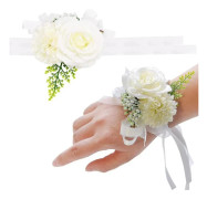 /EA/5 st Brudgummar Konstgjorda Handledsblommor, Små Fräscha Handledsblommor För Bröllop
