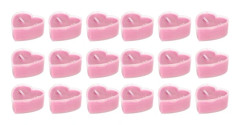 18 Hjärtformade Mini Romantiska Middagsdekorationer med Ljus Rosa