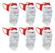 6-pack Ansiktsmasker Roligt Skägg Jultomte Kostym Vuxna 2025 Jul (One Size) Juliga Snygga Masker Bästa Julklapparna till Vänner
