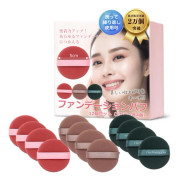 [Croixx] Cushion Foundation Puff Uppdelad Set med 12 x 3 färger Makeup Puff Fäster stadigt på grunden! (cirkel)
