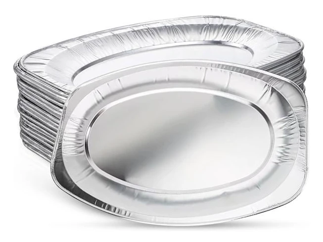 Serveringsfat för Party Mat - 10-pack - Stora Aluminiumfolieformar - 35x23cm / 14\" - Ugn- & Fryssäker Buffé Serveringsfat för Fester