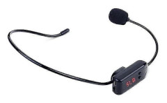 Svart Bärbar FM Trådlös Mikrofon Headset Radio Megafon För Reseledare Undervisning Möte Föreläsning