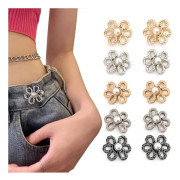 Jeansknappar med blommor 10 set 【Blomknappsset】10 set jeansknappar; 5 färger: svart, grå, silver, ljusguld, frostat guld.