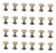 /EA/Koppar Mässing Platt Huvud Skruvar Muttrar Nitar (6.5mm, 20st) för Läder Keps Tillbehör