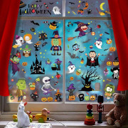 Halloween-fönsterdekaler, Halloween-klistermärken, avtagbara Hallowee
