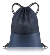 /EA/Vattentät Dragsko Simväska Sport Gymväska, PE-väska med Dragkedja Simrep Ryggsäck för Skola Sport Strand Semester Resa Navy blue