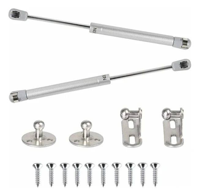 /EA/ 2 st 100N Hydrauliska Gasfjädrar 265mm för Mjuk Öppning av Skåp, Kompatibla med Köksmöbler - Inkluderar Skruvar och Skåpdörrsgångjärn