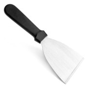 Pizzaspade för bakning och grillning, tårtspatel med rostfritt stålblad, pizzaserveringsspatel med fast grepp i plasthandtag