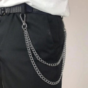 2-pack Modebyxor för män Kedjor Jeanskedjor Punk Hip Hop Byxor Kedjor Midjekedjor Kvinnor