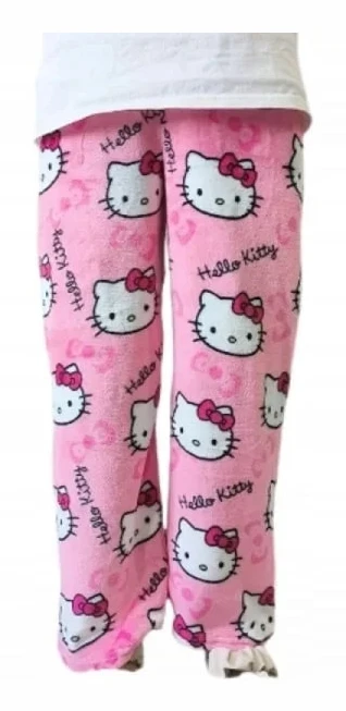 /HH/Tecknad HelloKitty Flanell Pyjamas Plysch Tjockare Varma Pyjamas För Kvinnor Rosa M