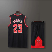 Michael Jordan NO.23 Basketbollströja Set Bulls Uniform för barn, vuxna svart