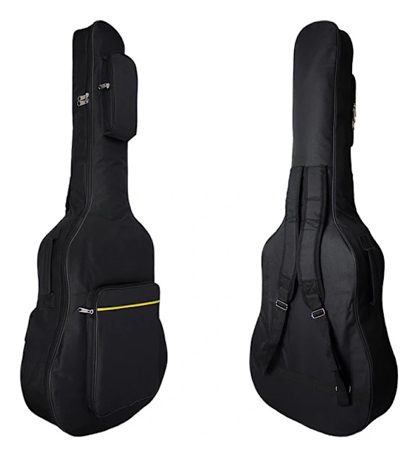 /HH/41 tum 600D Oxford tyg folkgitarrryggsäck - Svart