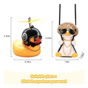 /NN/2 Gungande Anka Bilhängen Ornament Gummi Anka Bil Ornament m{f2}