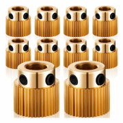 Extruder Wheel 3D Printer Parts 40 Teeth Gear Brass Extruder Drive Gear Compatible with CR-10, CR-10S, S4, S5, Ender 3, Ender 3 Pro (10)