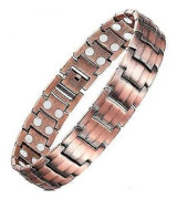 /EA/Magnetarmband för män i koppar, elegant 99,99% solida koppararmband med dubbla rader starka magneter, magnetfälts terapi smycken coppe KEI
