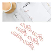 QD-100 st Pappersklämmor Bärbara Mini Elektropläterade Roséguld Söt Notform Metallklämma Kontorsmaterial