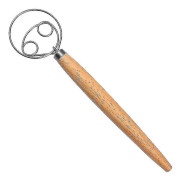 /EA/ Dansk degvisp i rostfritt stål, holländsk stil, bröddeg handmixer, träköksbakverktyg O (Dubbel cirkel)