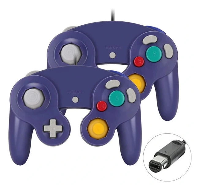 Gamecube Gamepad, 2-pack klassisk handkontroll med vibrationsfunktion