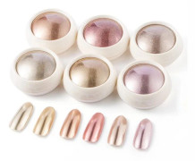 /EA/6 burkar roséguld nagelpulver, glänsande metallisk spegeleffekt, krom