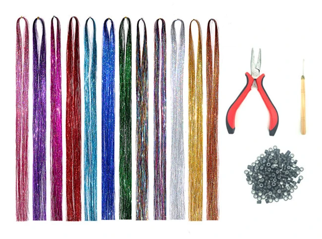 Hårglitterkit med verktyg, lättanvänt glitterhår
