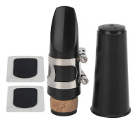 Klarinett Munstycke Kit ABS Ligatur Kuddar Rörskydd Musikinstrument Tillbehör (Svart)