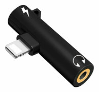För iPhone 8 7 Plus X Lightning till 3,5 mm Aux-hörlursladdare J Black